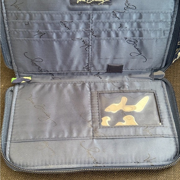 Vera Bradley Blue and Green Zip-Around Mosaic Diamond Wallet - Picture 3 of 6